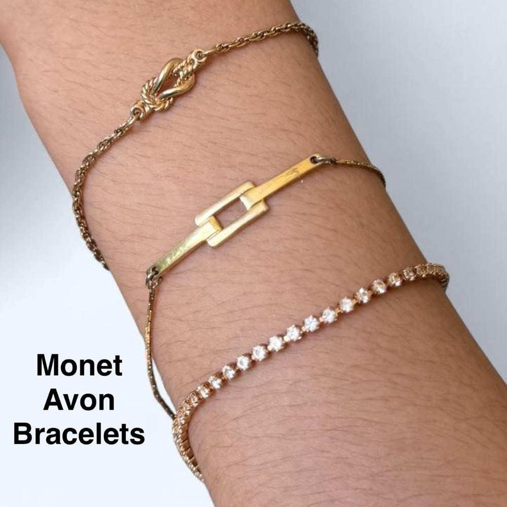 Monet, Avon 3 Elegant Gold Bracelet Set
